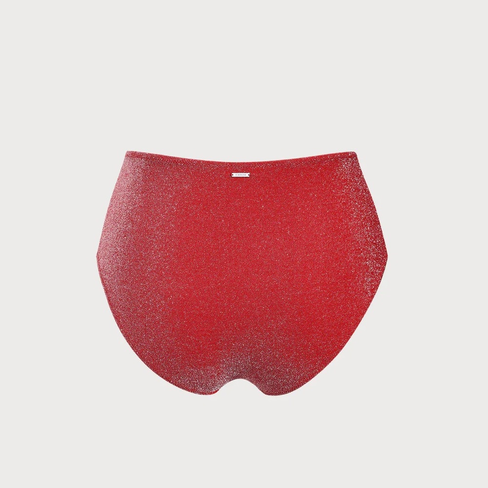 Berlook Red Lurex Cut Out Plus Size Bikini Top And Bottom - Picture 8 of 10